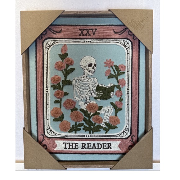 Other - BP Home Textile Embroidery Woven Wall Art The Reader Tarot Card 12 X 15 New Book
